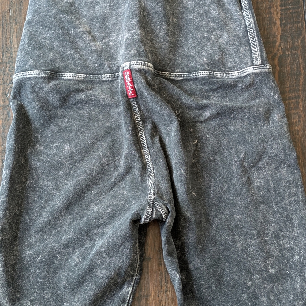Hard Tail  Black Acid Wash Women's Small Bike Shorts  with Red Logo  Tab